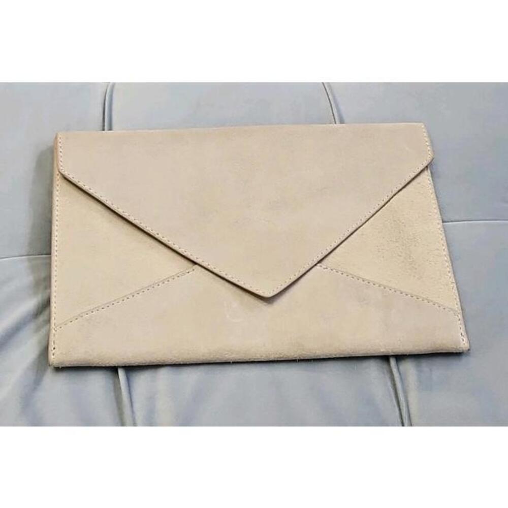 Banana Republic Beige Suede Envelope Clutch Purse 10" x 7"